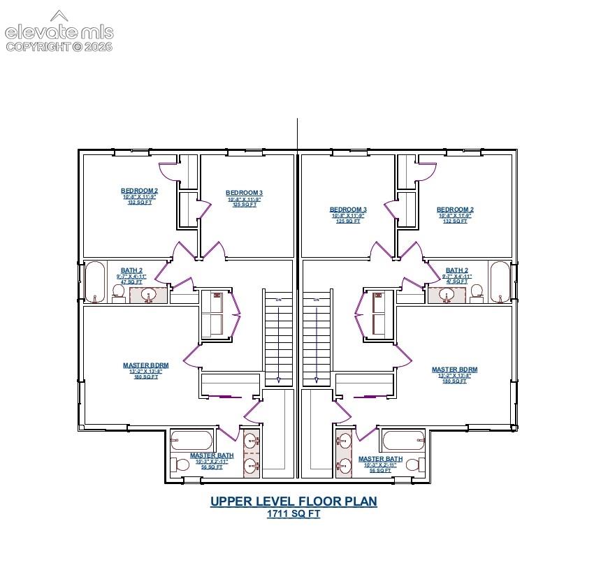 Upper level floorplan