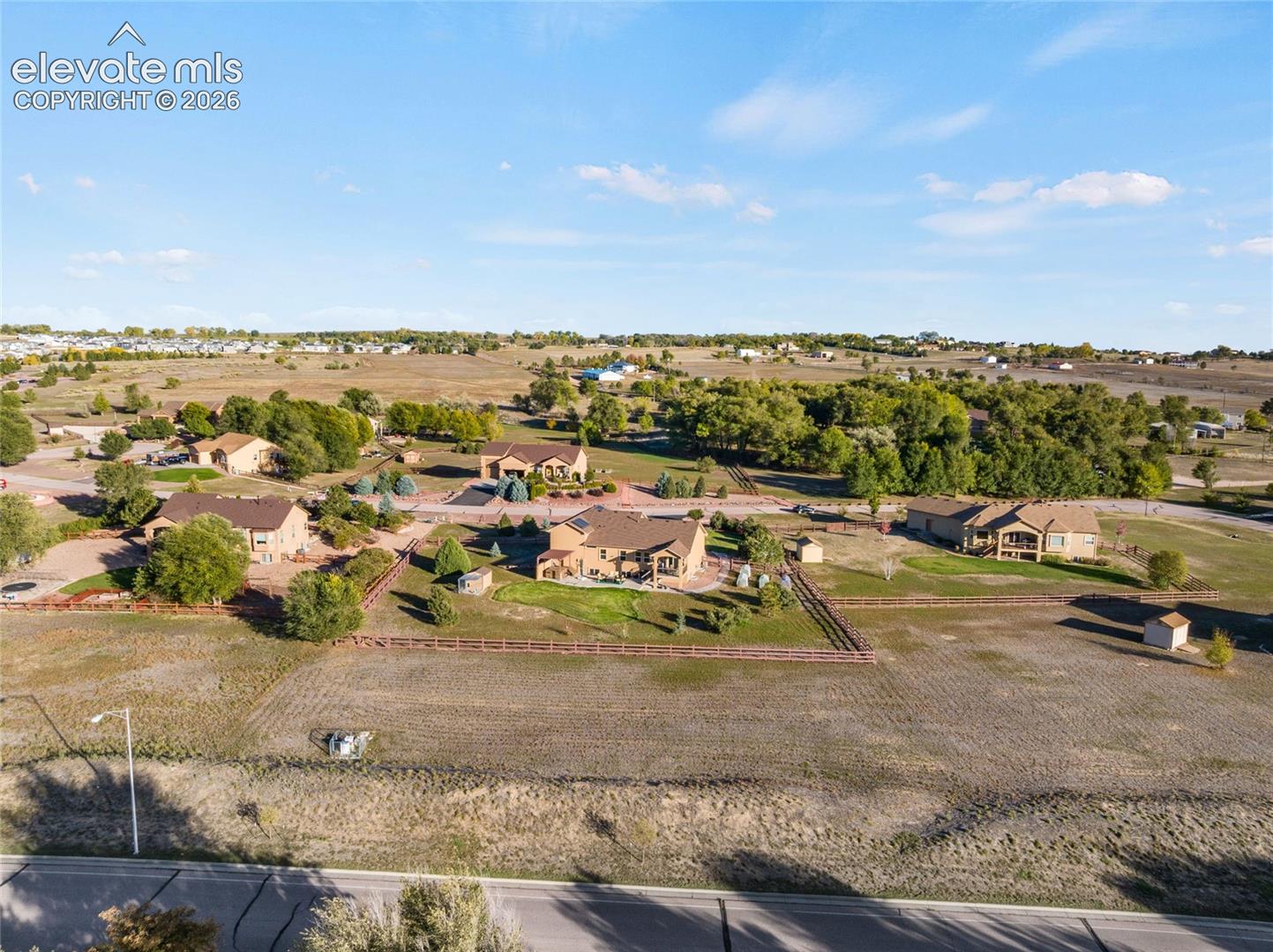 Aeriel view of the back of the property