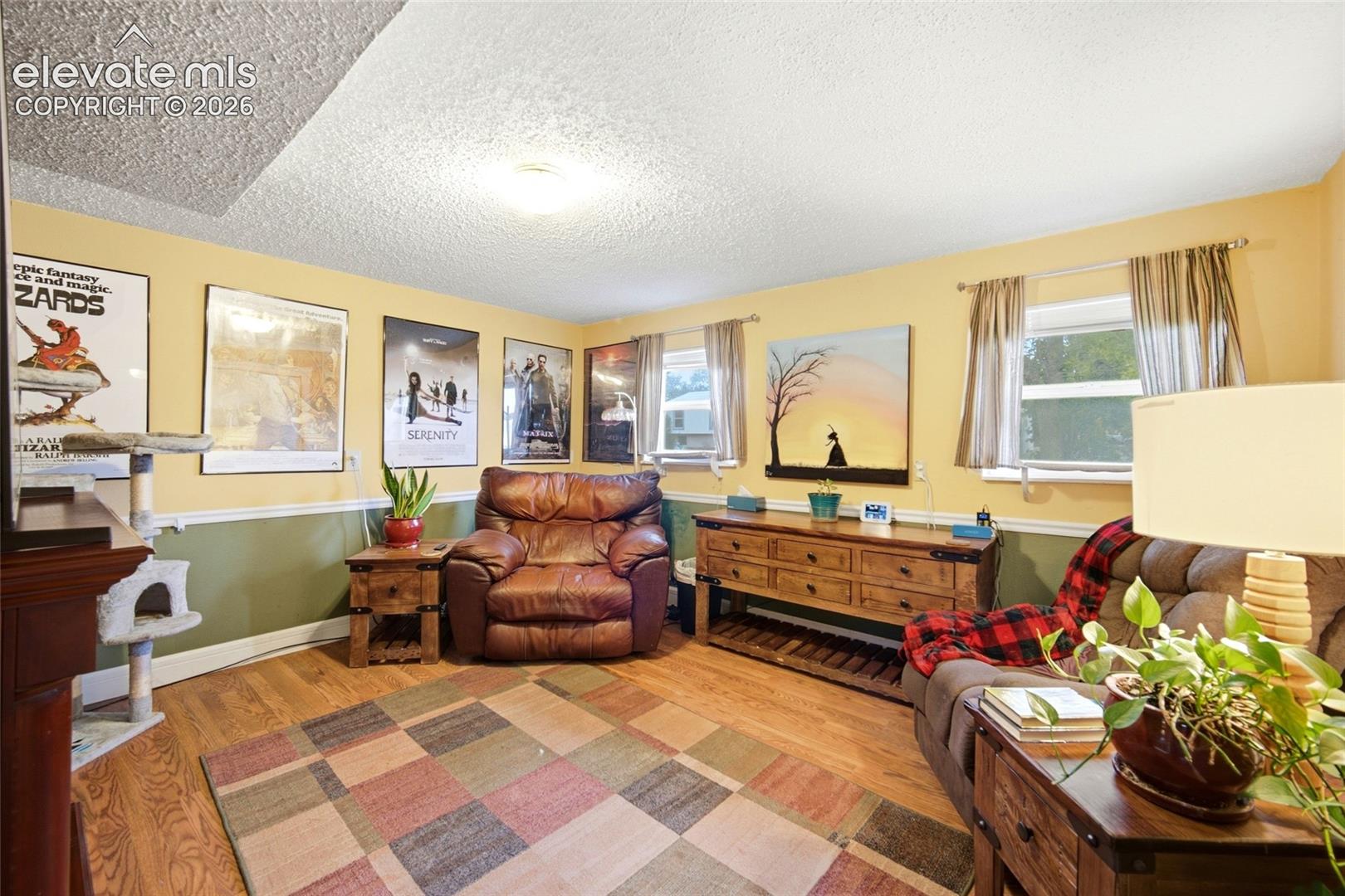 Garden Level bedroom being used as a family room. 