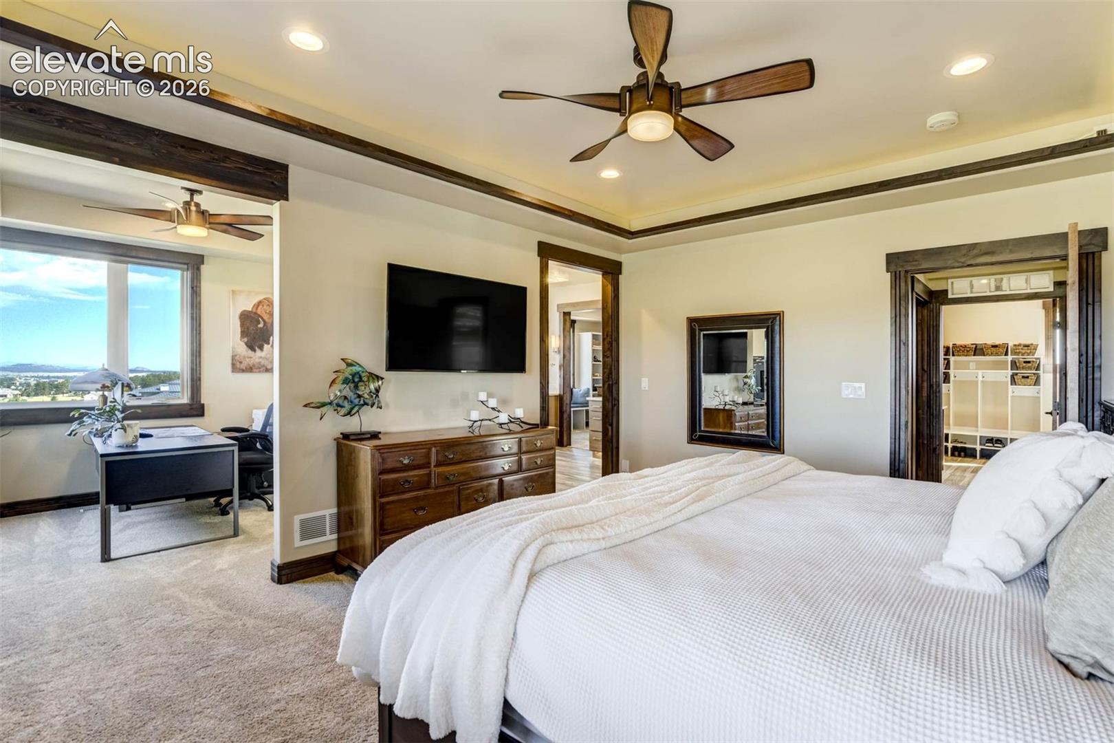 Master suite with private office space