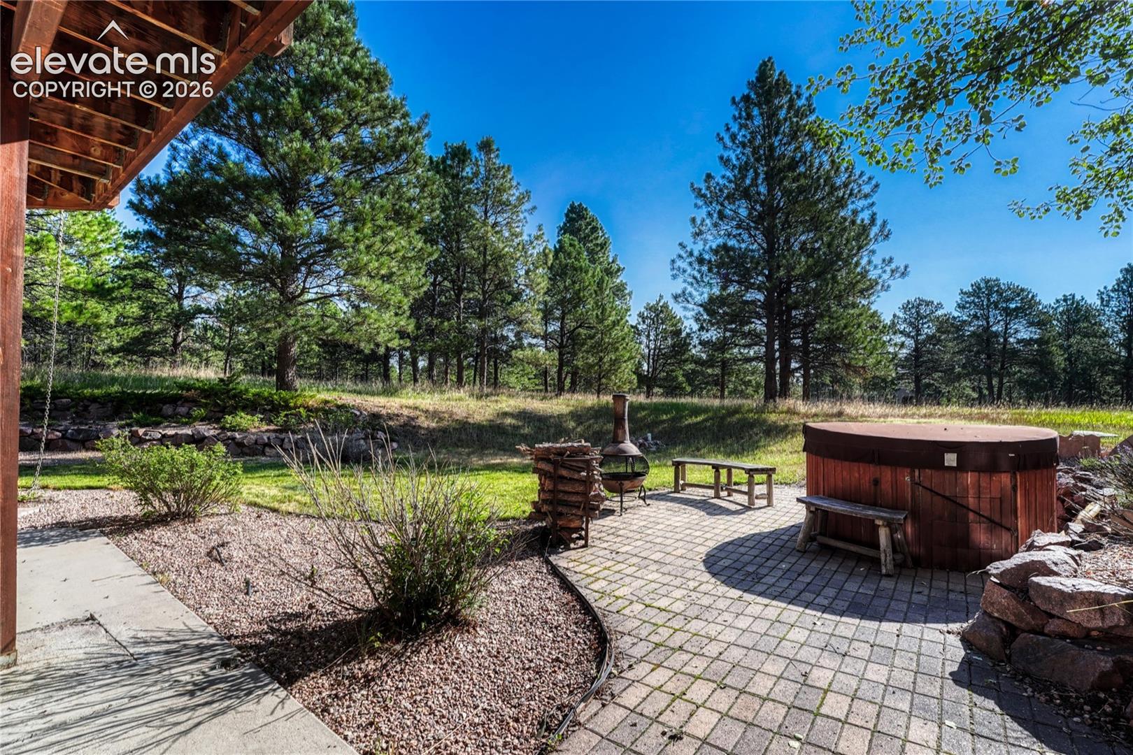 Backyard and patio.