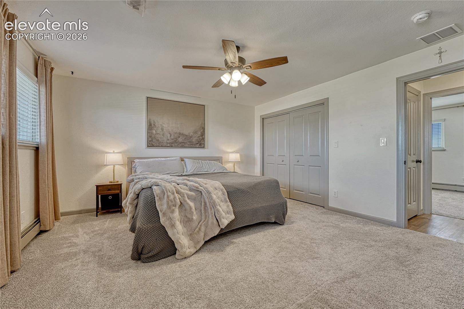 Primary bedroom with double closet