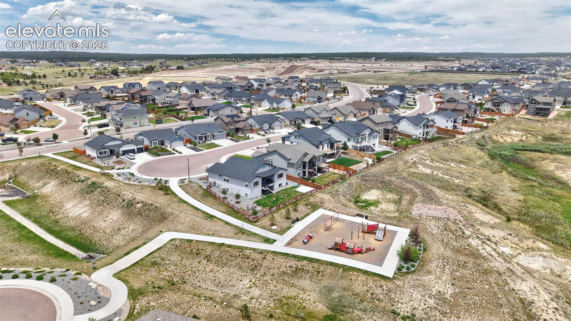 Aerial View of Neighborhood and nearby Park