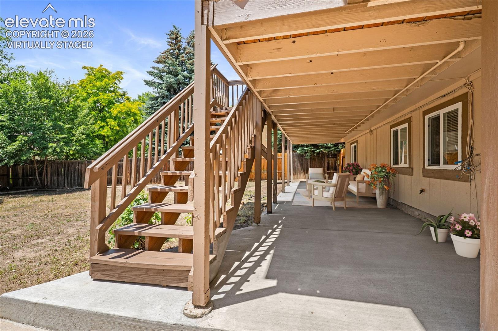 Virtually Staged; Lower Covered Patio