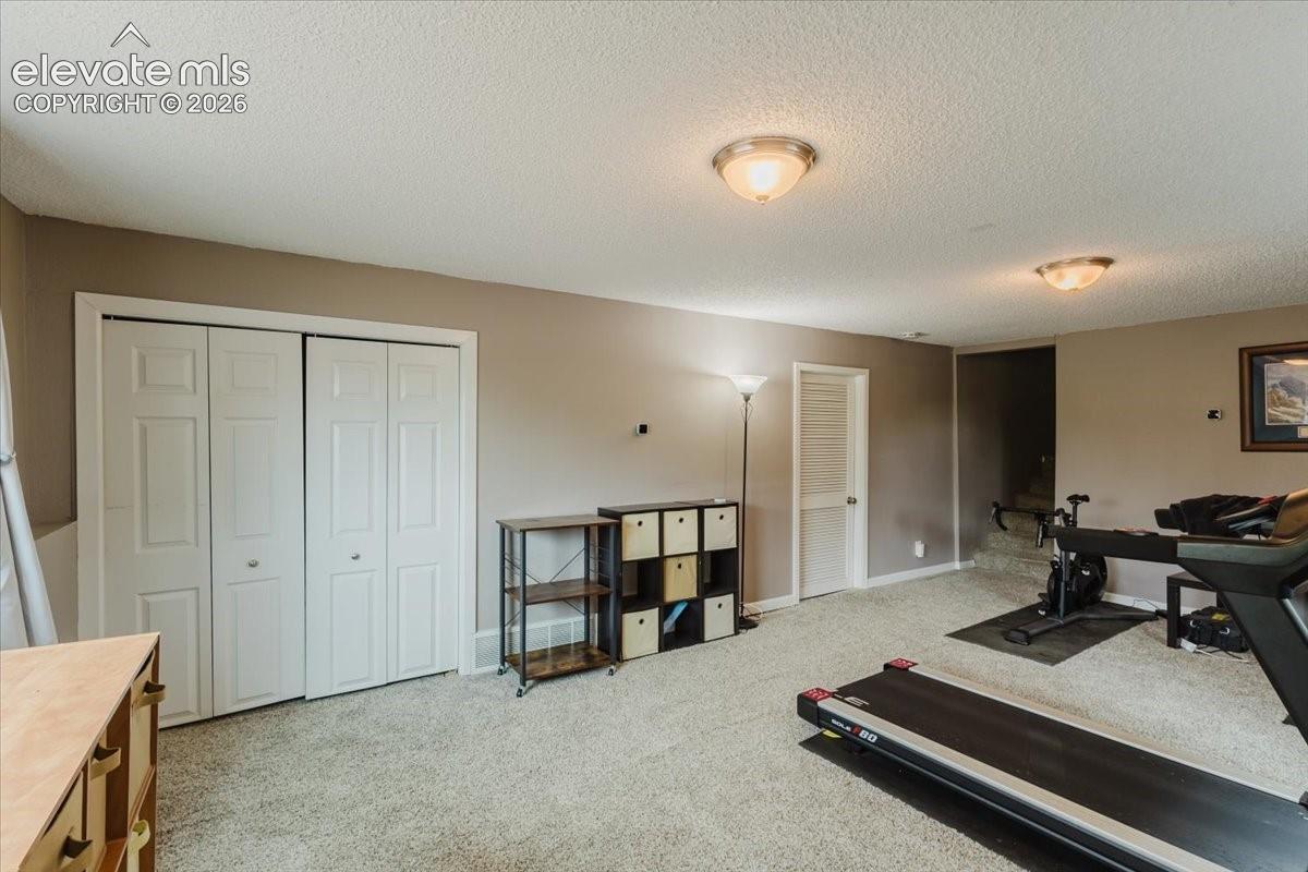 Basement family room with large closet
