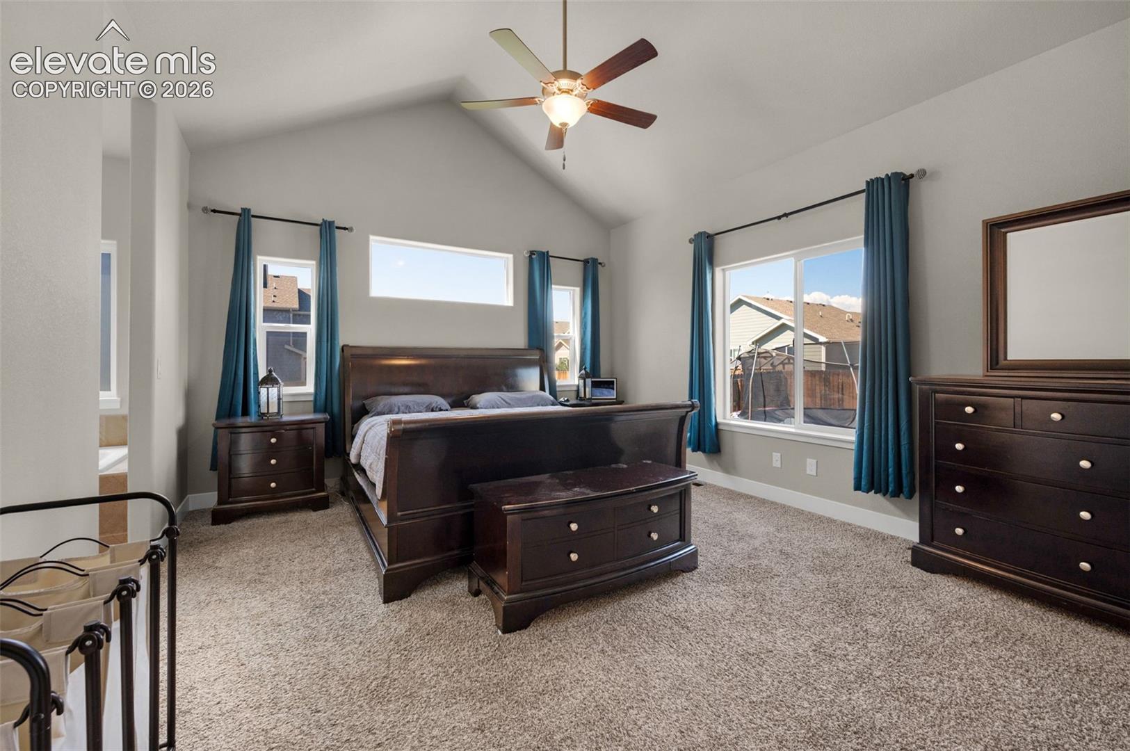 Very nice, carpeted main level primary bedroom