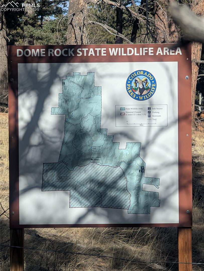 Dome Rock State Wildlife Area map adjacent the lot