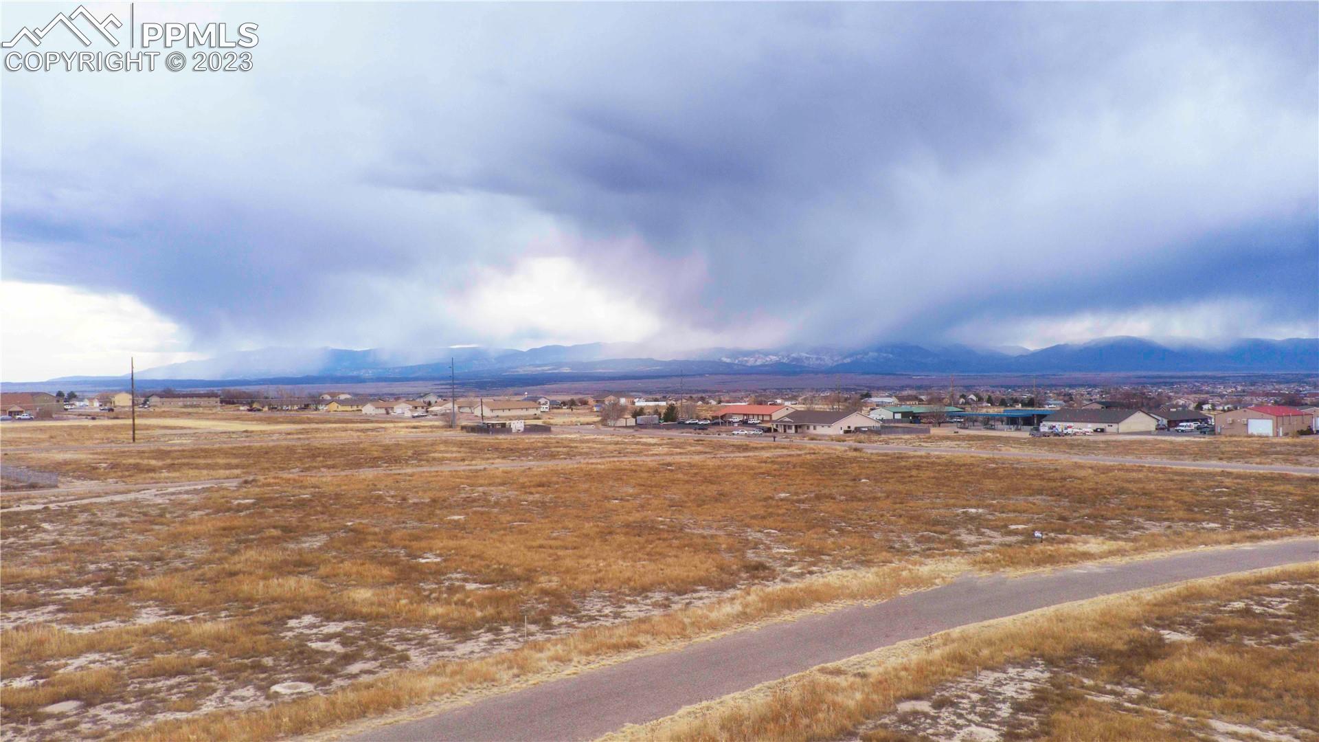Views west to the mountains with access via paved road