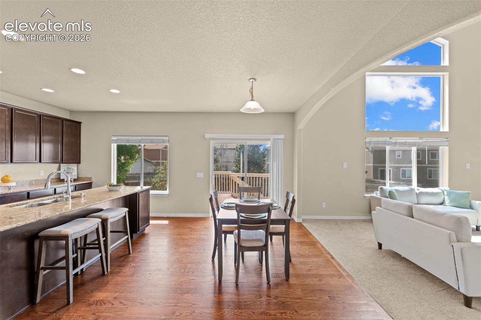 breakfast dining off kitchen and living room 