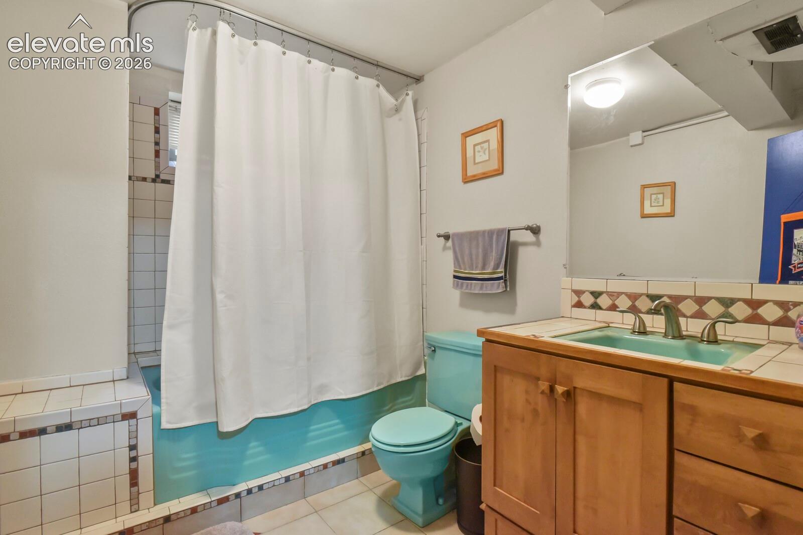 Tile flooring and bathtub surround