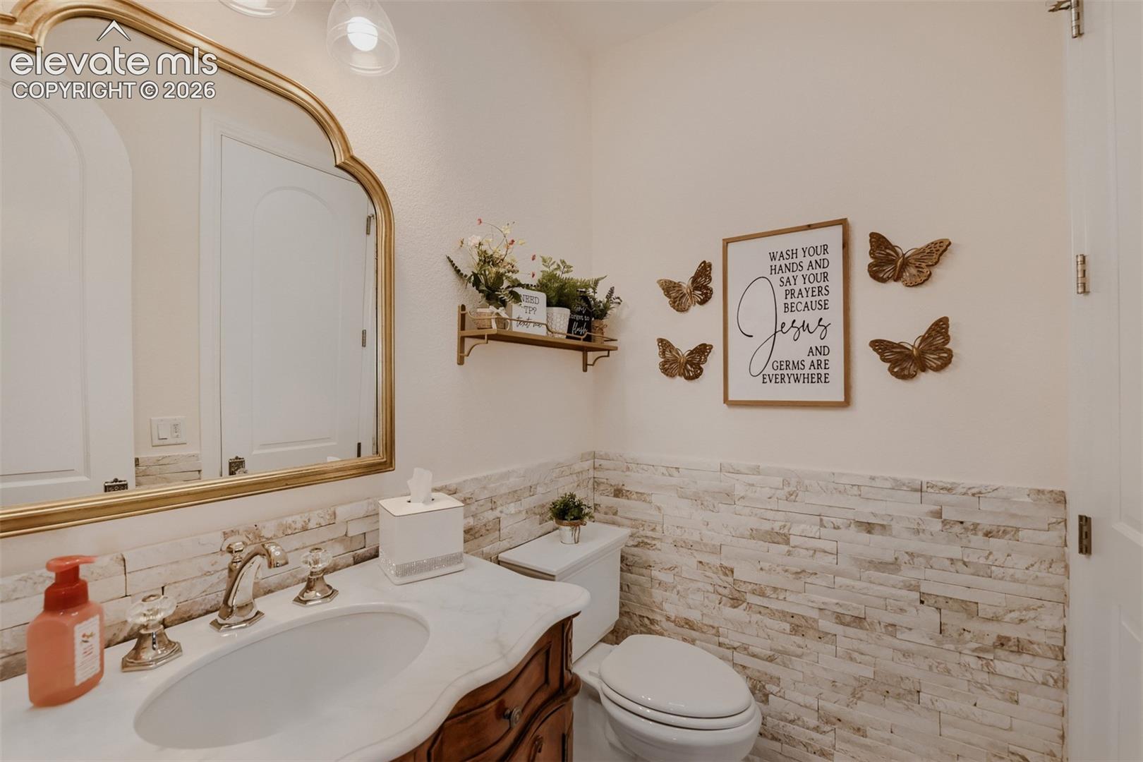 1/2 bath on main level for guests