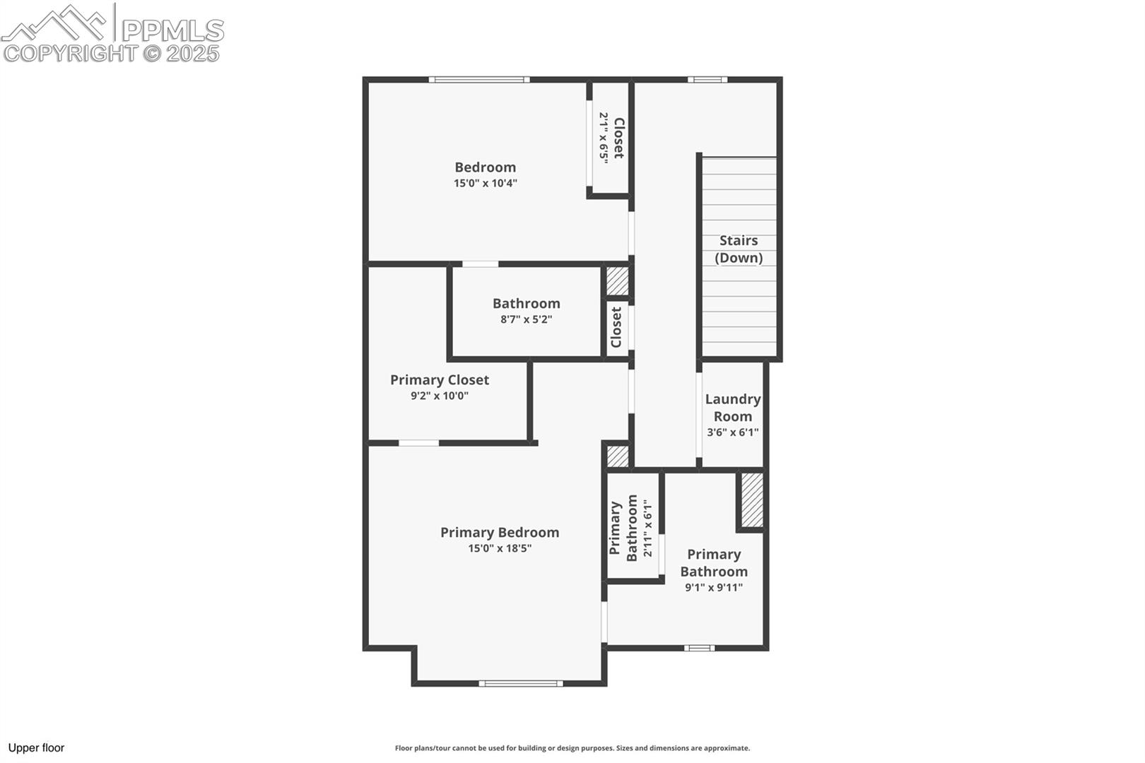 Upper level floor plan