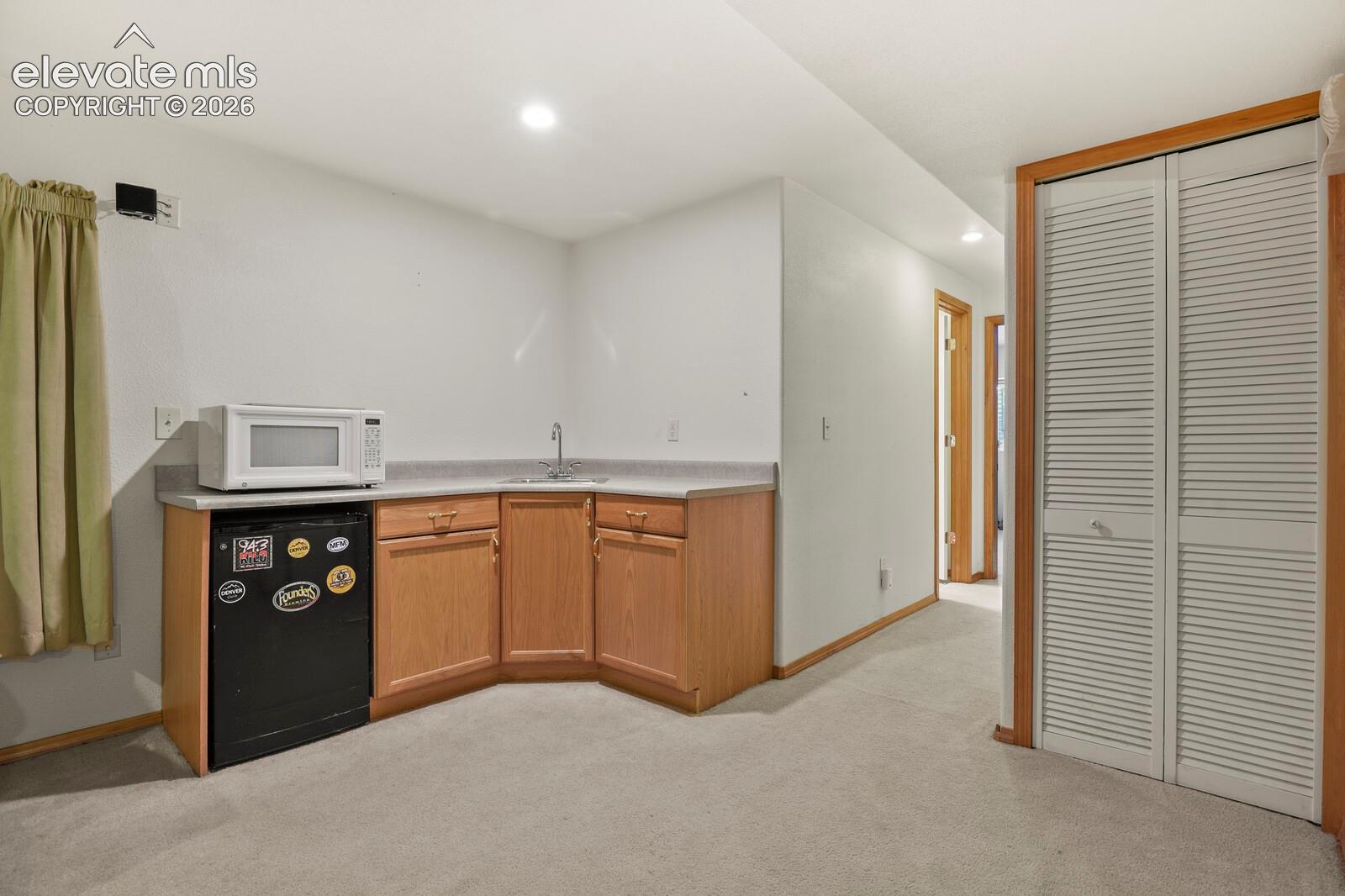 Wet bar area.