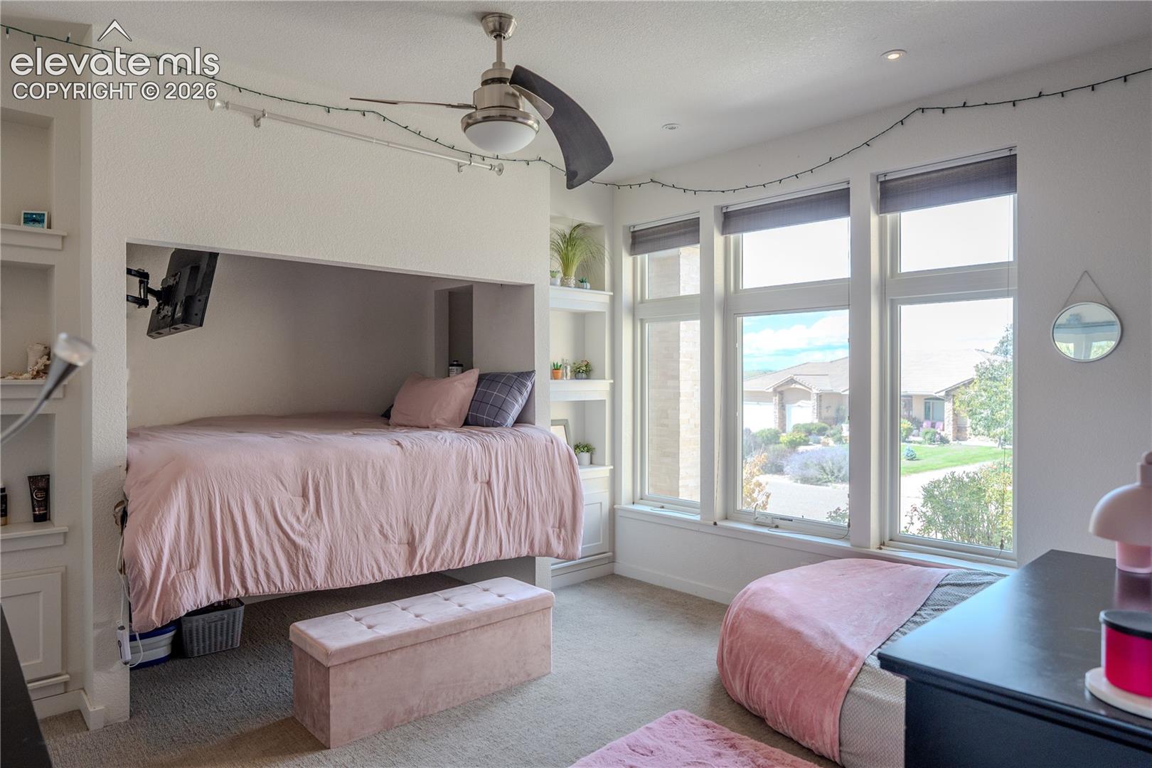This magical bedroom is perfect for a child of any age with plenty of space, its own full bath PLUS a hideout loft area above the lifted bed!