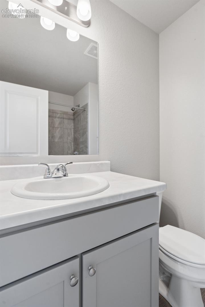 The main level has its own half bathroom!