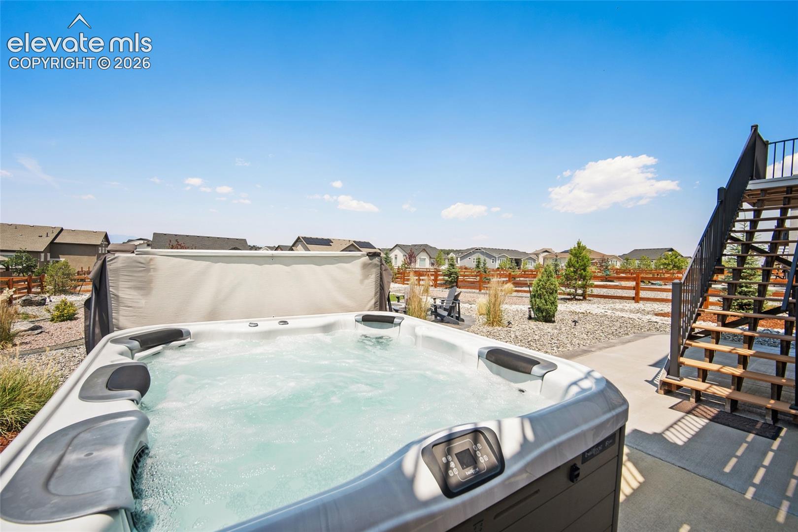 Outdoor bullfrog spa with