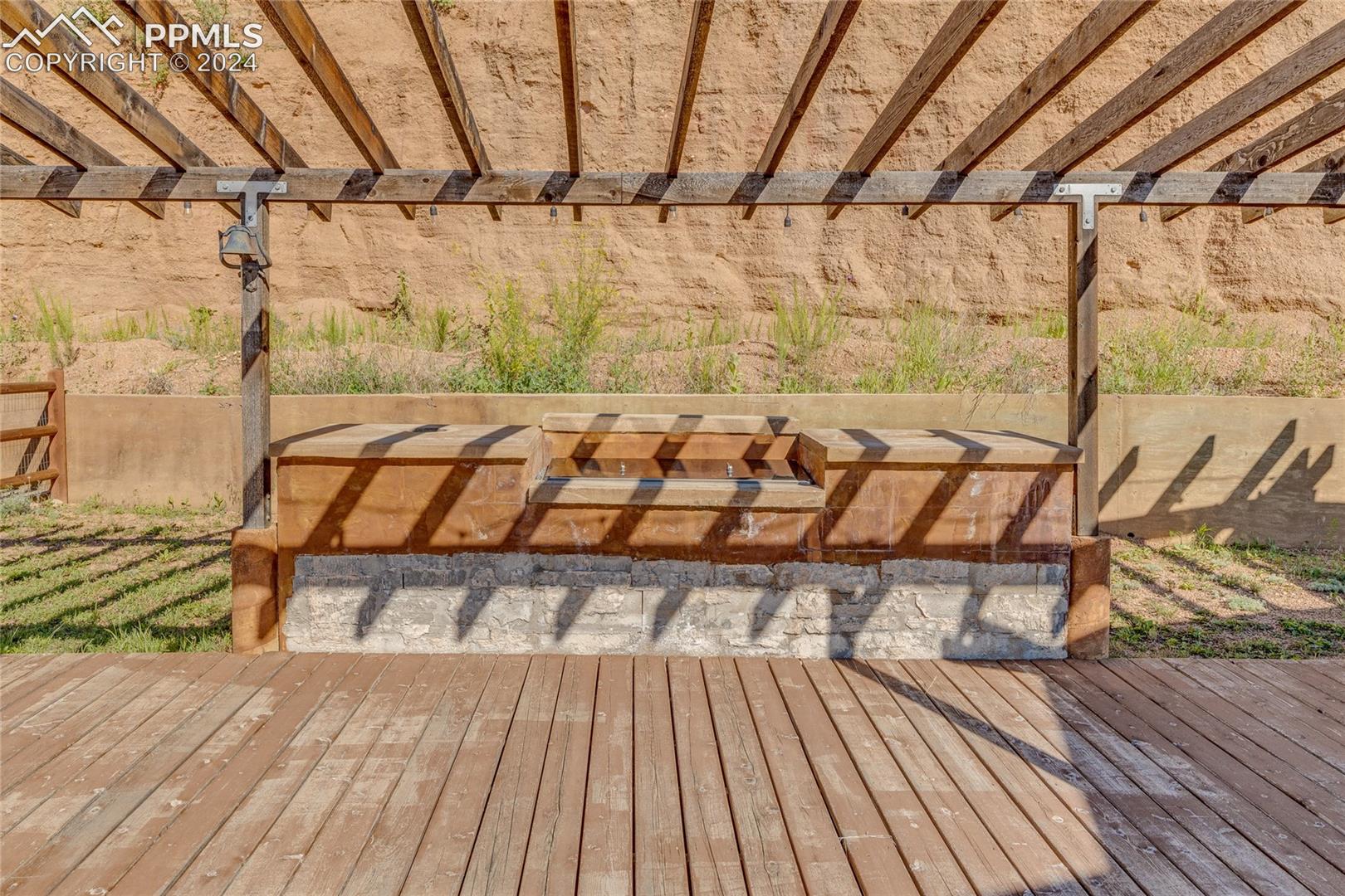 View of wooden deck