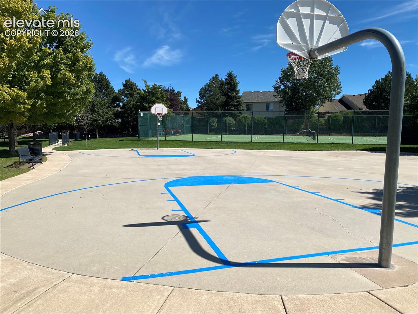 Wagon Trails Recreation Area: Basketball court looking towards the tennis court.  Pool out of view to your left.