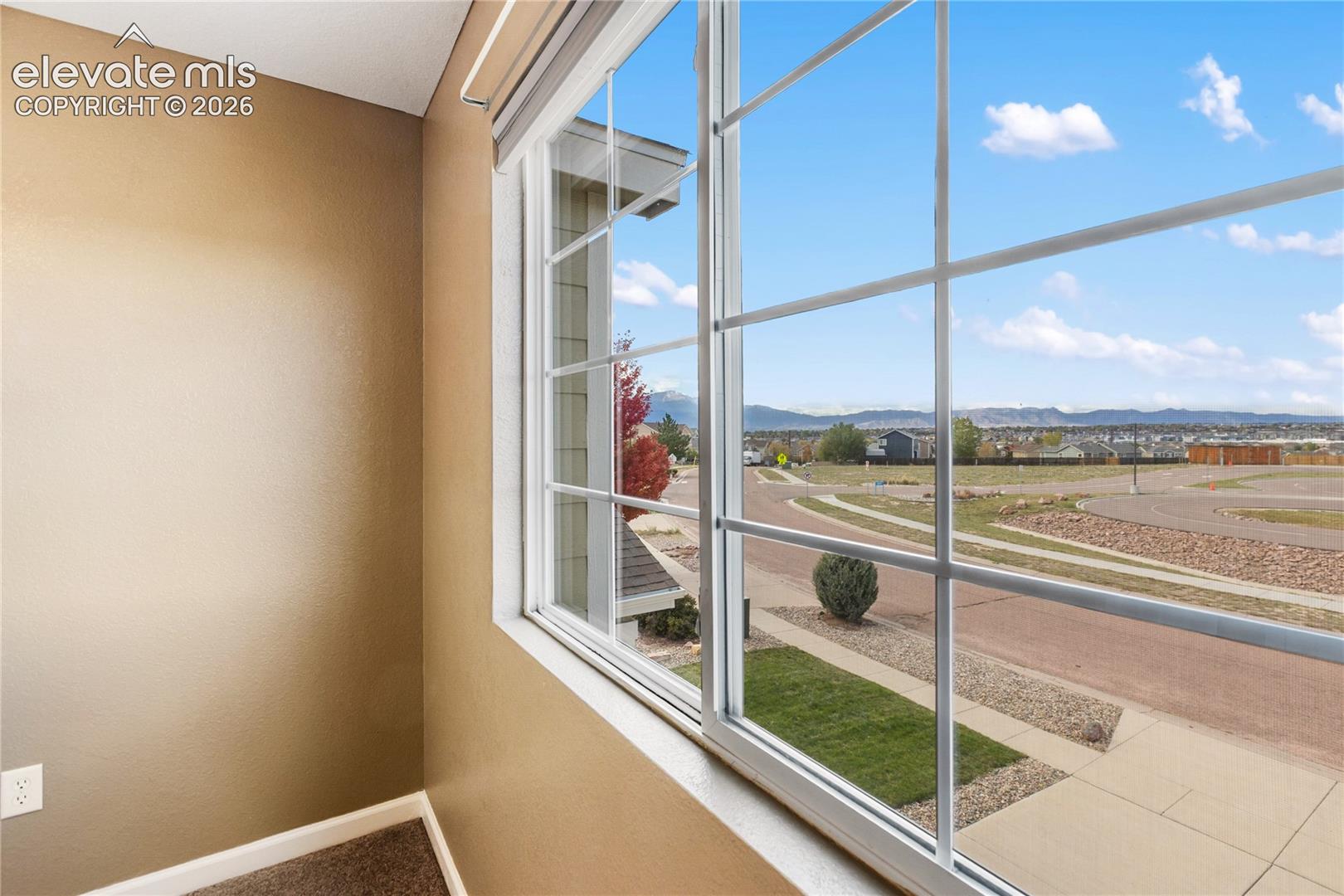 Mountain views from the upstairs bedroom.