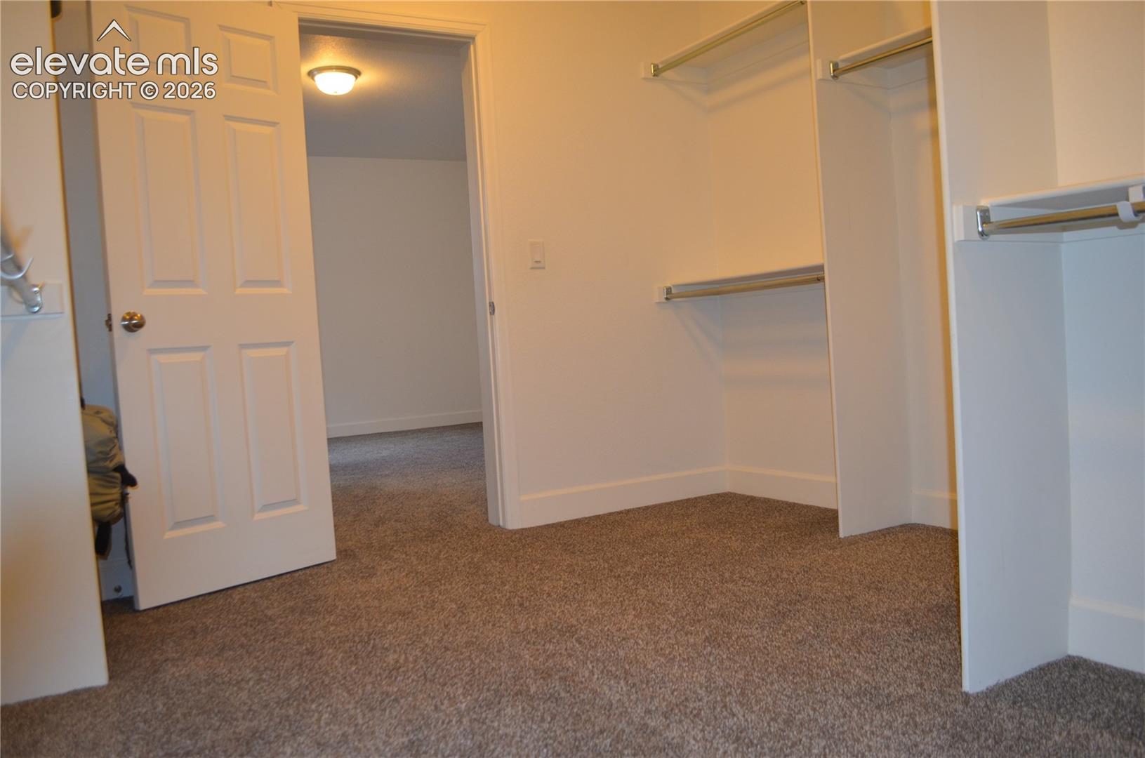 Closet attached to bedroom in basement