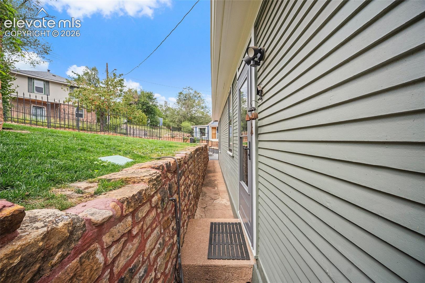 Re-pointed stone wall