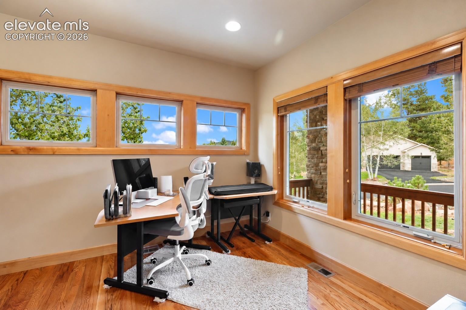 Second main level bedroom.  Currently used as an office. 