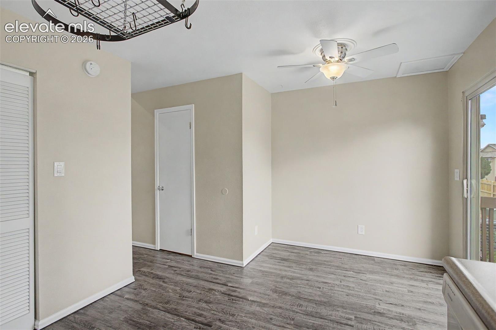 The Dining Room sits off of the Kitchen and offers access to the home's outside deck!