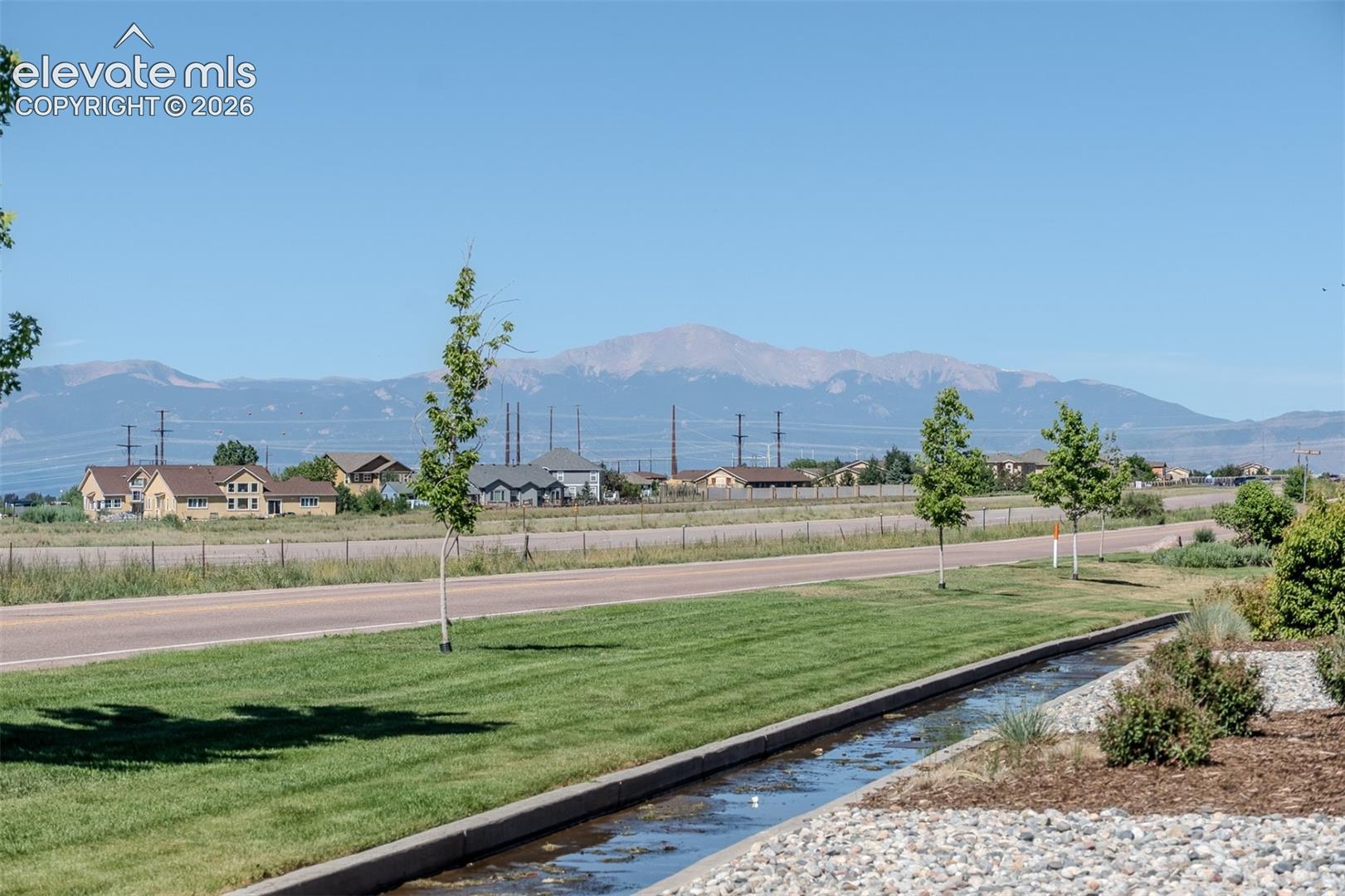 View of Pikes Peak from back fence