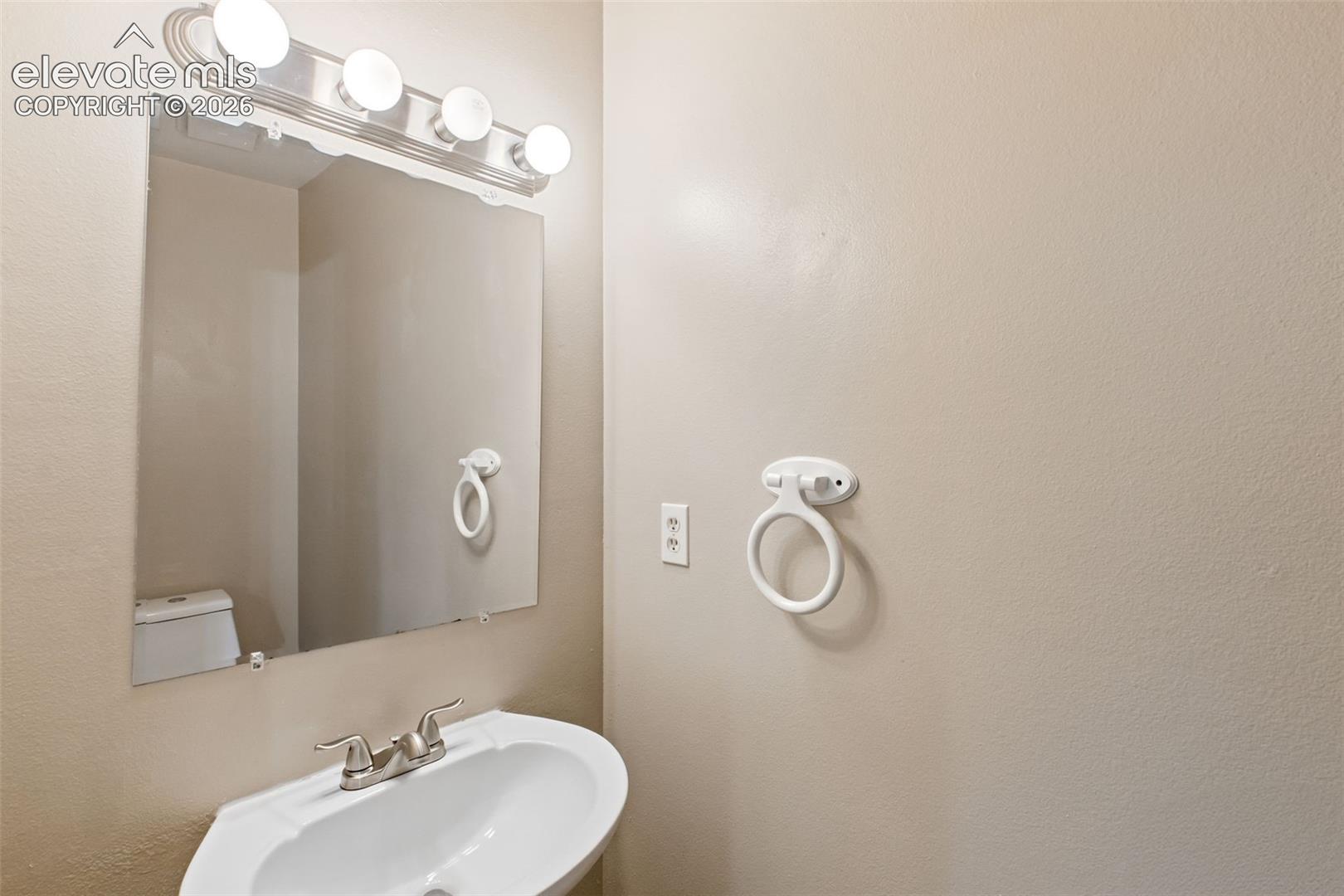 The main level has its own designated bathroom!