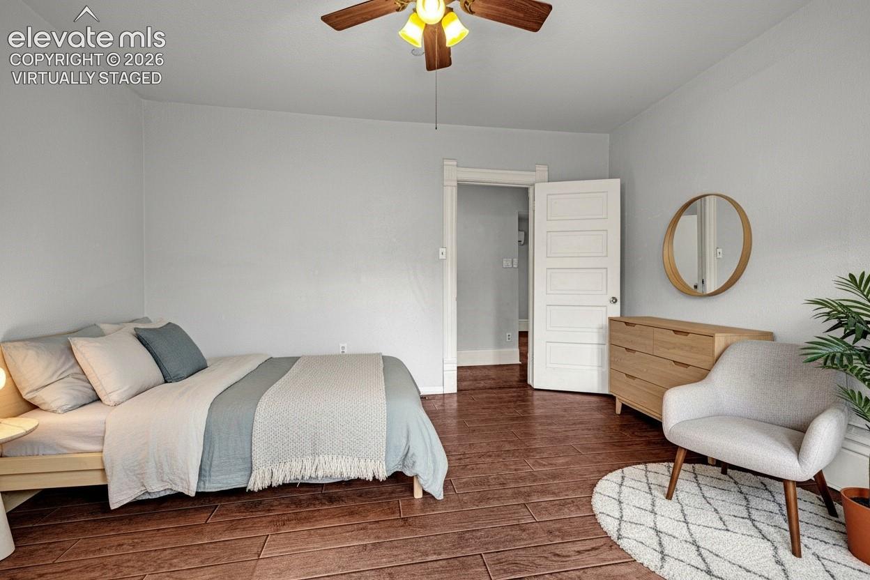 main level bedroom, virtually staged