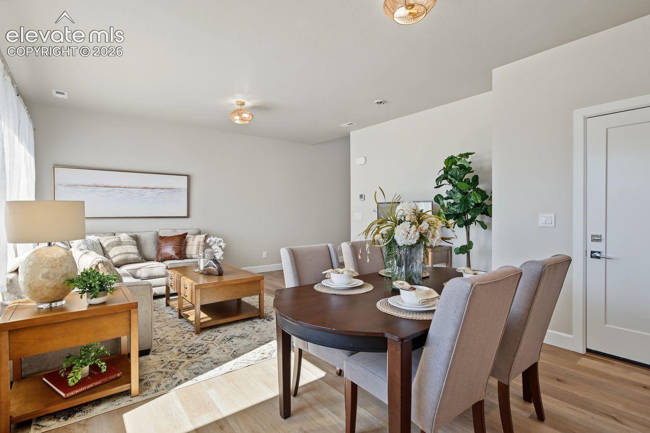 Spacious dining with extra seating at the bar