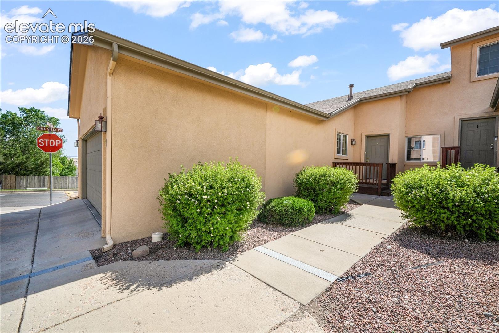 Front entry to home showing garage