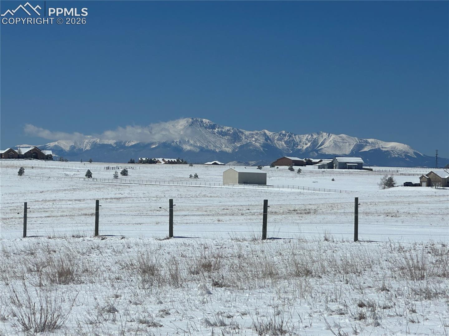 Winter season with snow topped mountain view