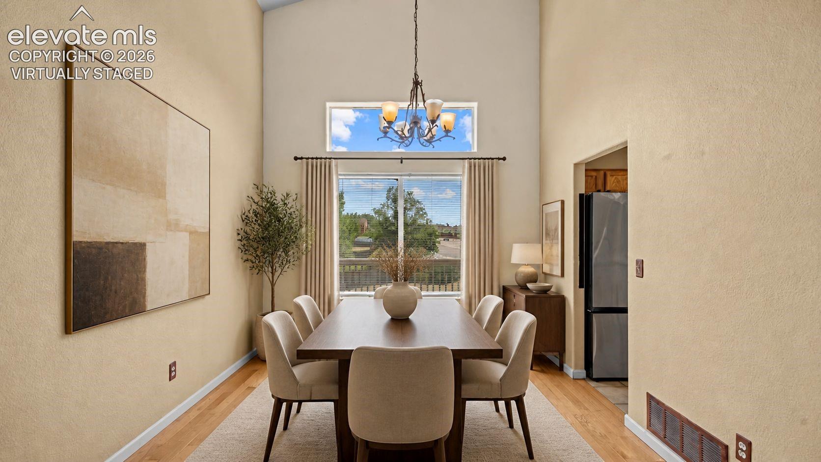 with vaulted ceiling. Virtually staged