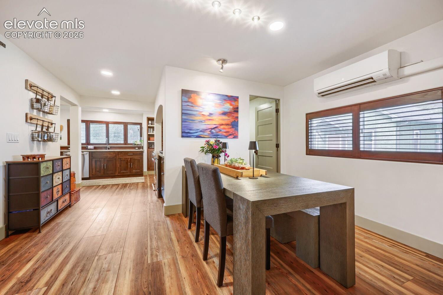 Wood-finish flooring throughout