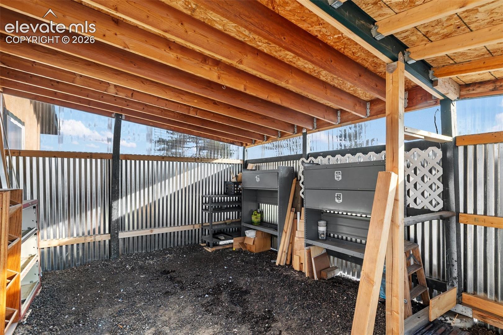 Carport area attached to the studio
