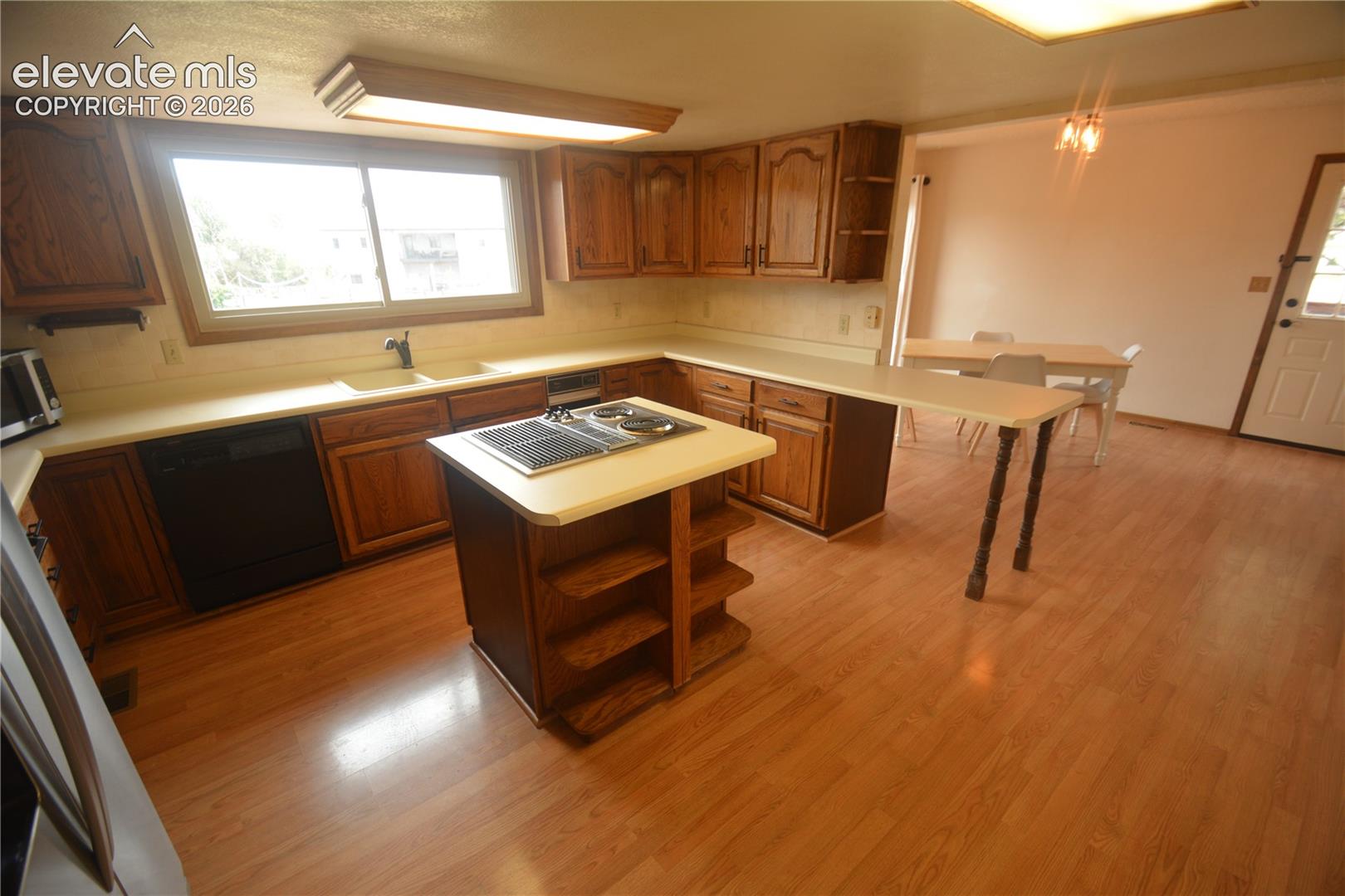 view of kitchen and dining area