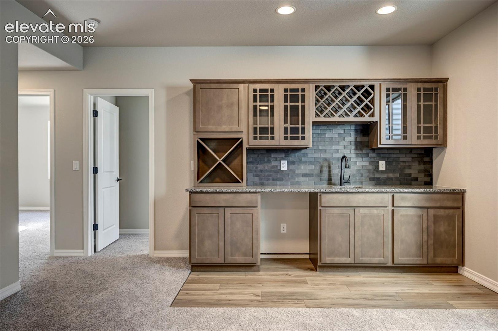wine bar in finished basement
