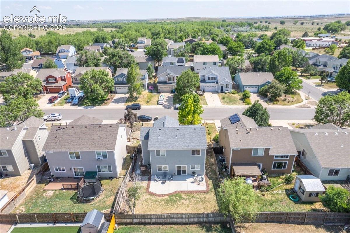 The new concrete patio looks shiny from up here, too!