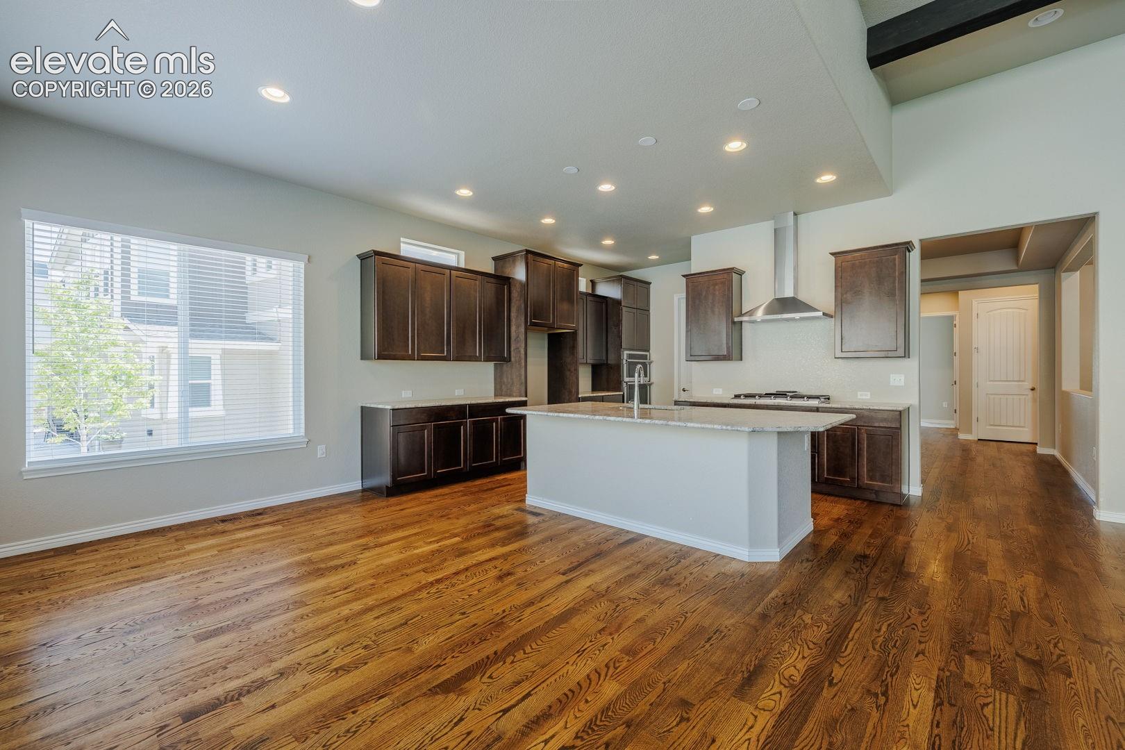 kitchen faces the fun and entertaining back yard