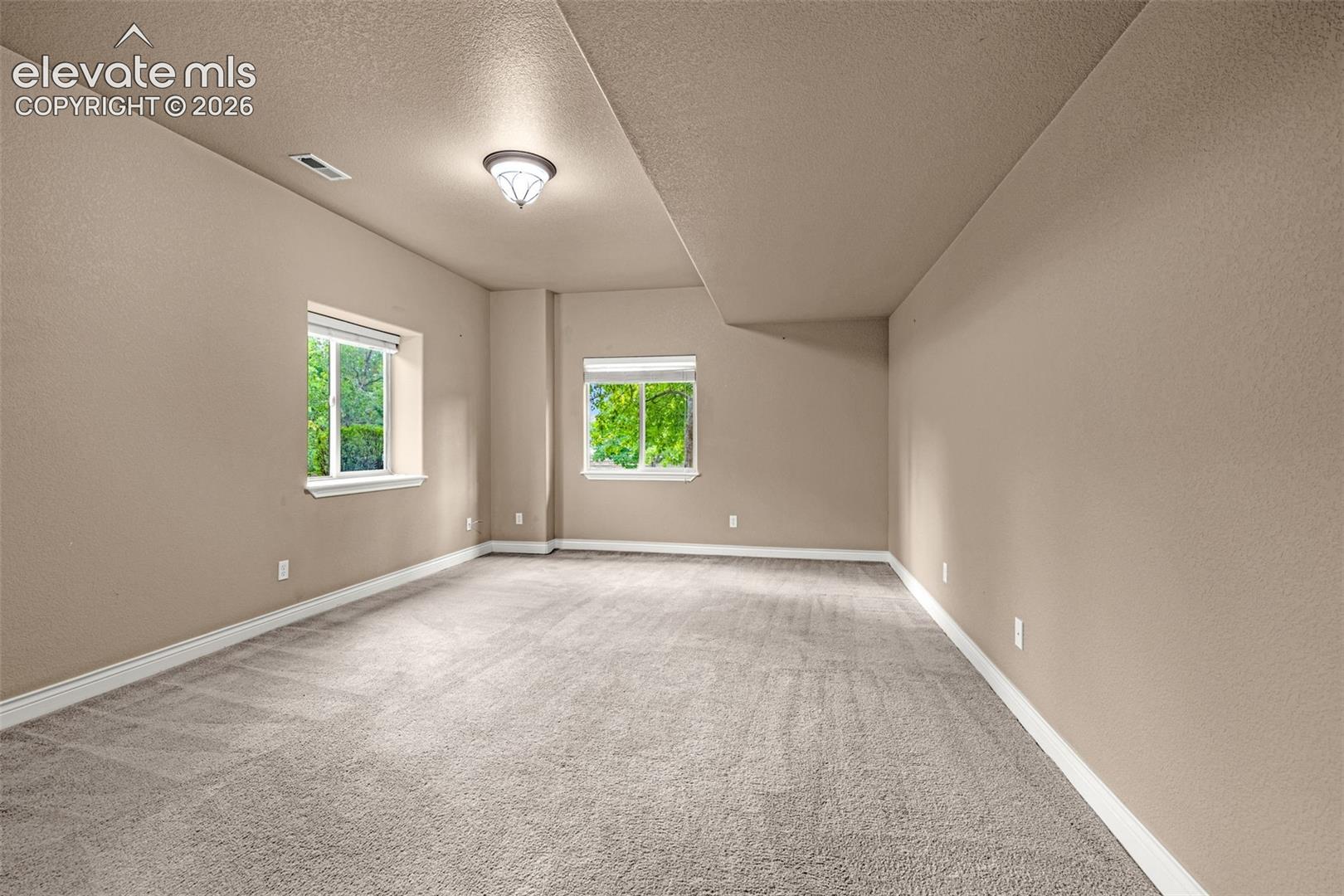 Spacious bedroom in basement