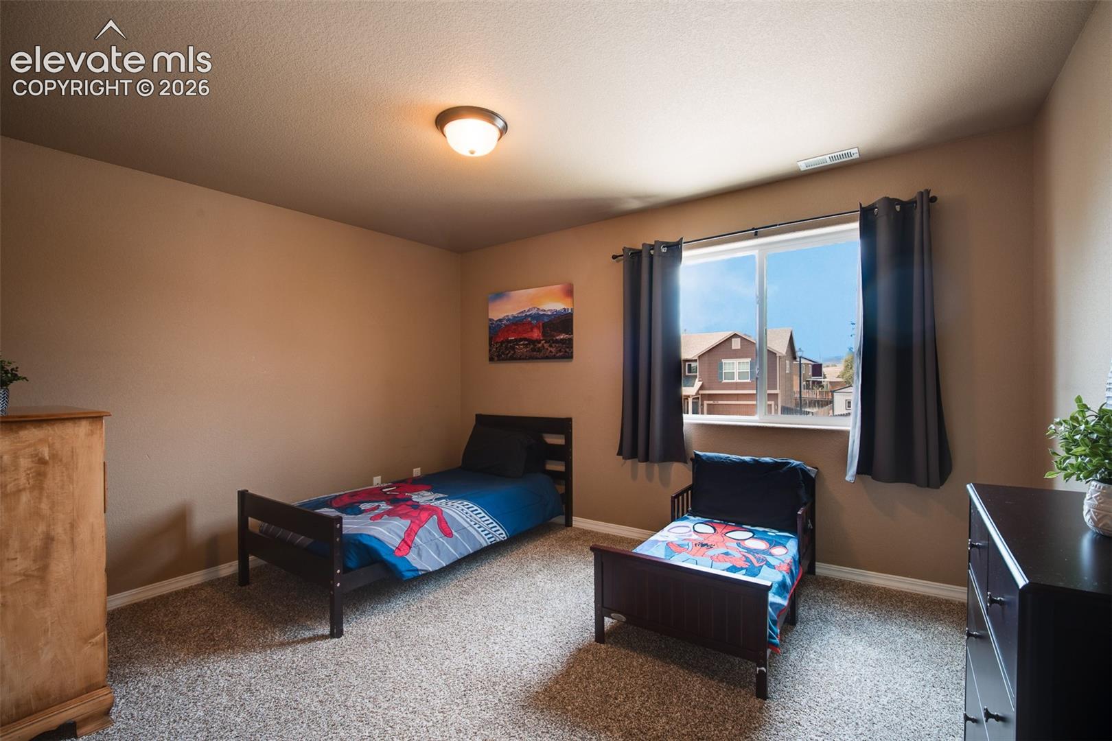 Upper Level Bedroom #3 have neutral carpet.