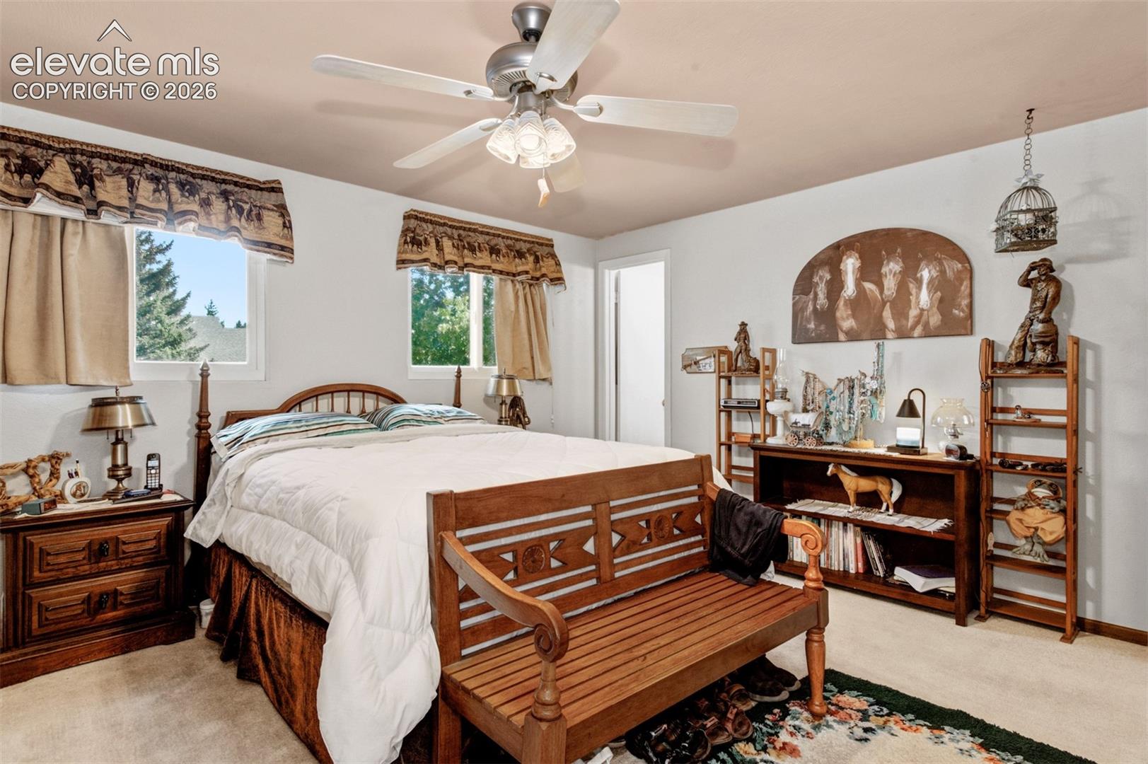 Recessed windows provide natural light