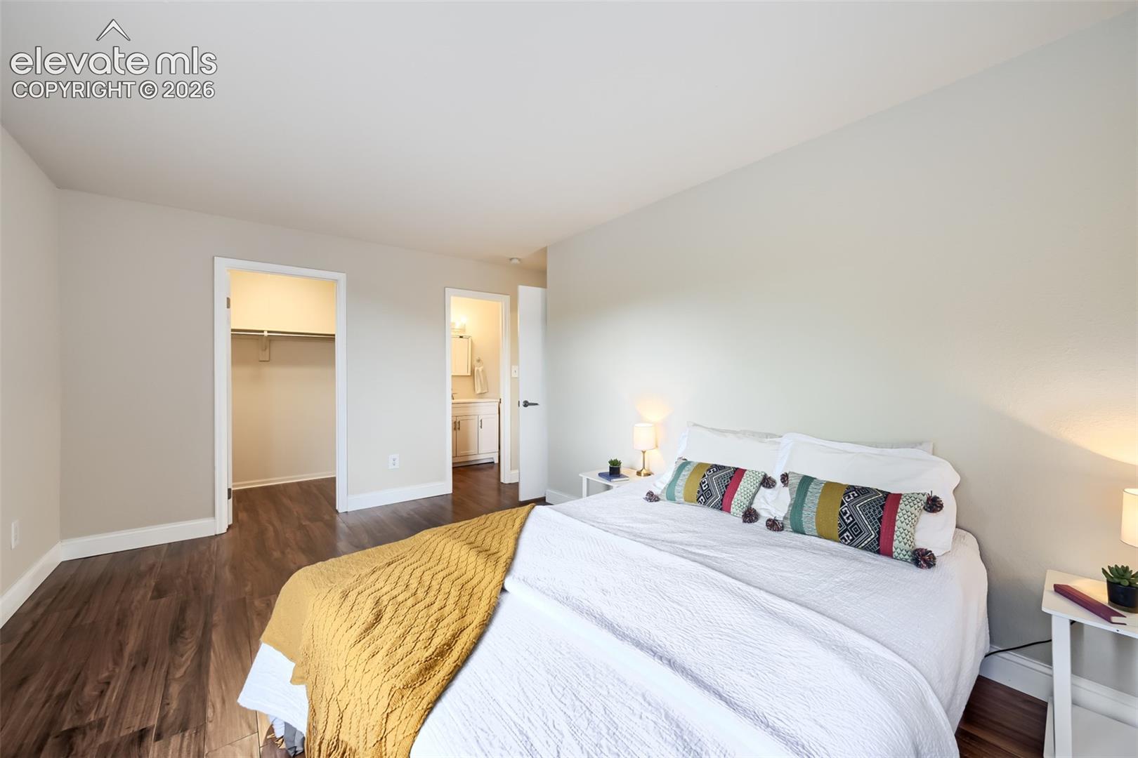 Bedroom with large walk-in closet