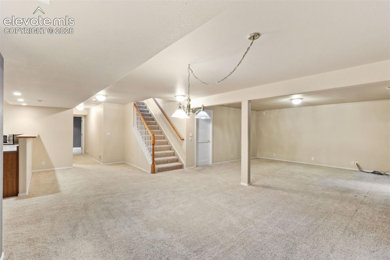 Basement family room, great for entertaining!
