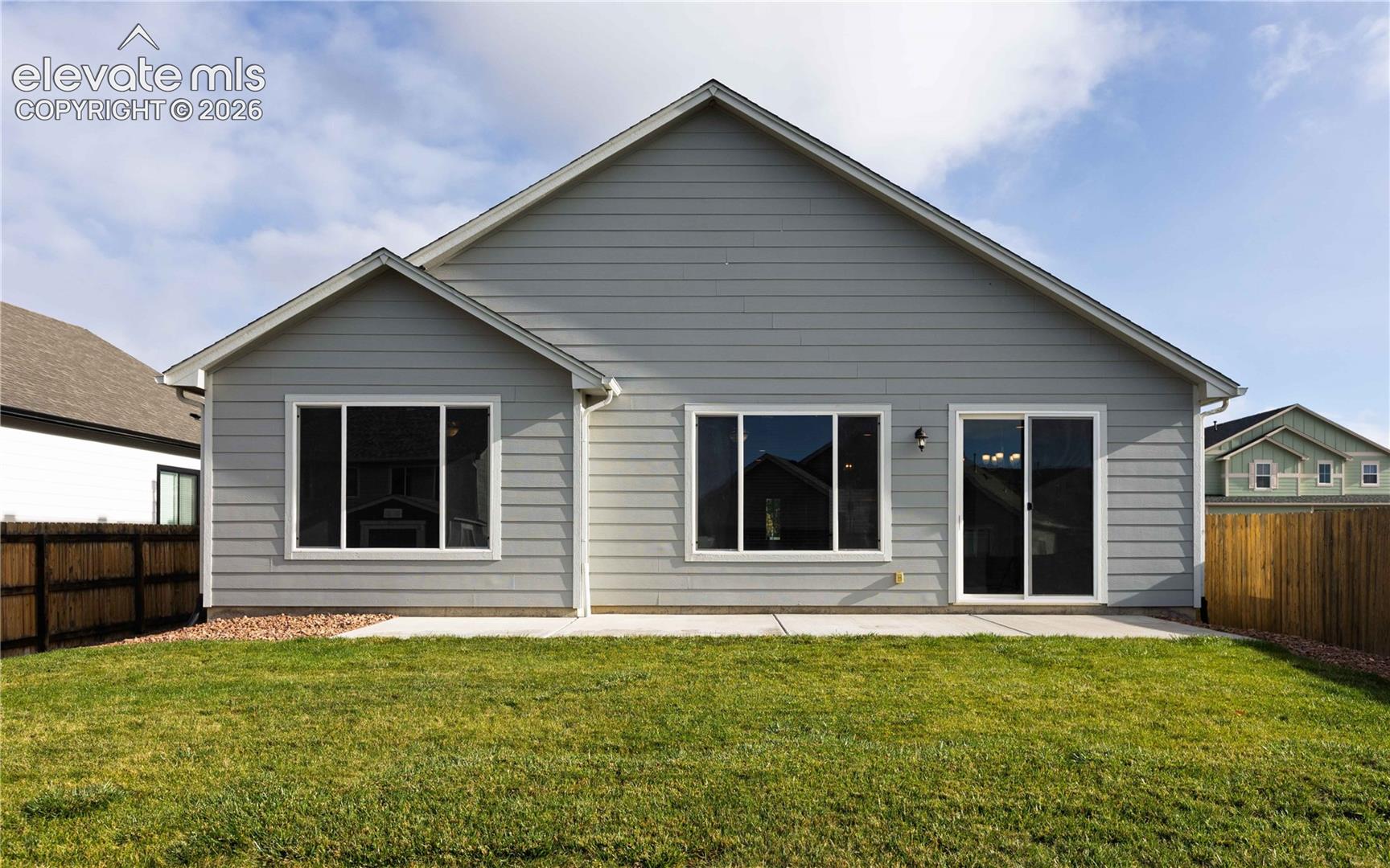 with large patio.