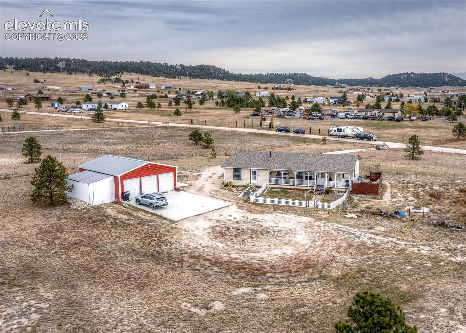 View from the top through a drone 