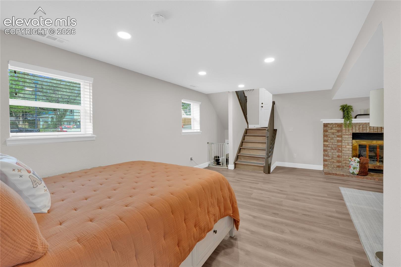 Lower level family room area.