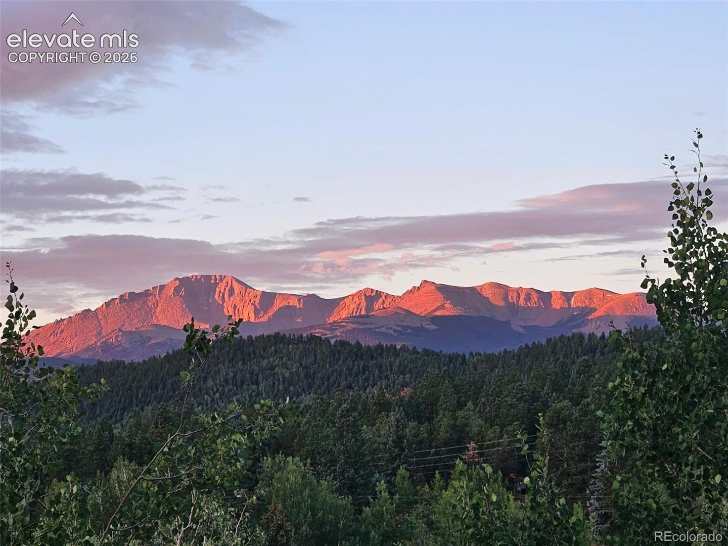 Mountain landscape with forested terrain