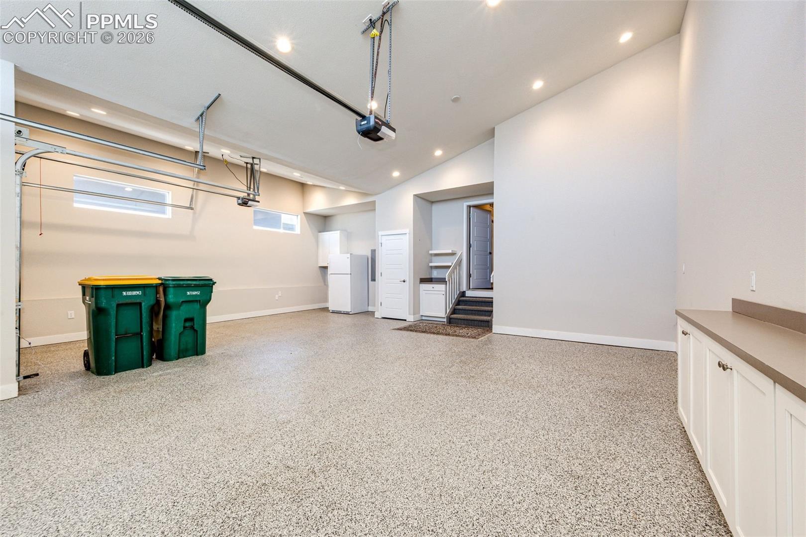 The garage is awesome. Beautifully finished and the garage refrigerator stays!